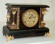 Sessions Enameled Wood Mantel Clock, 8 Day