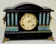 Gilbert Enameled Wood Case Mantel Clock, T & S