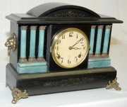 Gilbert Enameled Wood Case Mantel Clock, T & S