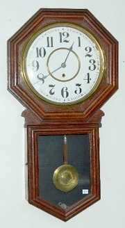 Mahogany Finish Octagon Long Drop Clock, TO