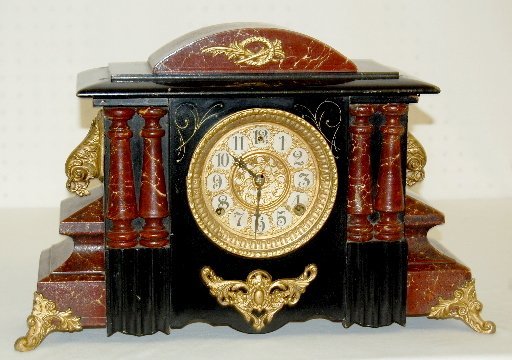 Gilbert Cato Wood Case Mantel Clock, 8 Day