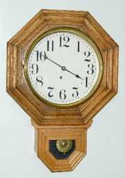 Oak Case Octagon Short Drop Clock, TO