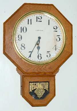 Ingraham Oak Case Octagon Short Drop Clock, TO