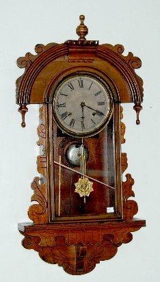 Hanging Tear Drop Decorated Case Clock, Oak