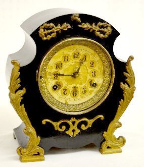 New Haven Enameled Iron Case Mantel Clock