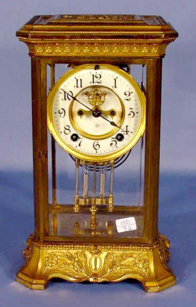 Ansonia Crystal Regulator with Cast Decoration