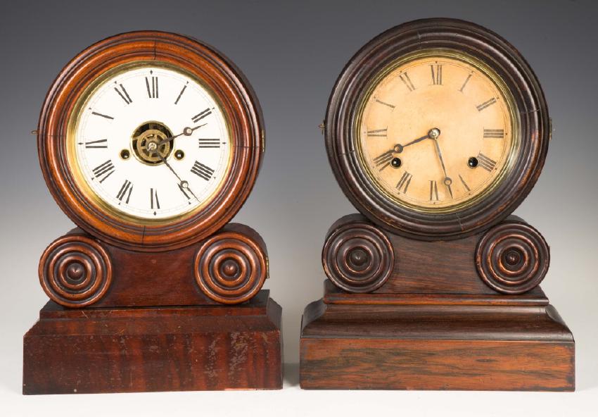 Two Ingraham Grecian Model Shelf Clocks