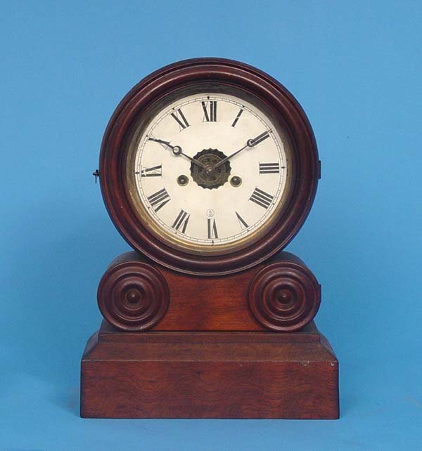 Ingraham Walnut Grecian Mantel Clock