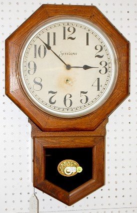 Antique Sessions Oak Octagon Short Drop Clock