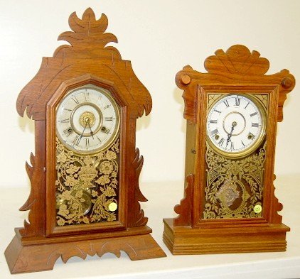 2 Oak Case Time & Strike Kitchen Clocks