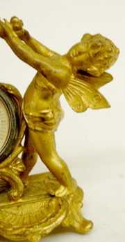 Metal Novelty Cherub Figural Dresser Clock