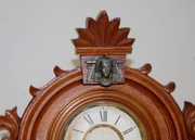 Ansonia Walnut Egyptian Head Parlor Clock