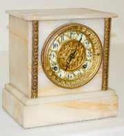 White Onyx T & S Mantle Clock