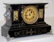 New Haven “Washington” Enameled Iron Case Clock