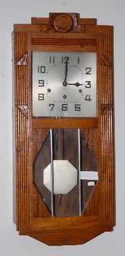 Hamburg German Oak Wall Hanging Box Clock