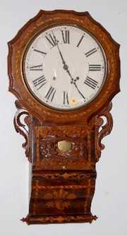 English Inlaid Scroll Wall Clock