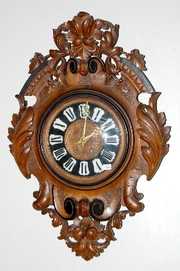 Ornate Carved Leaf & Nut Wall Clock
