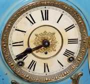 Kroeber “Pompadour” Enameled Iron Mantel Clock