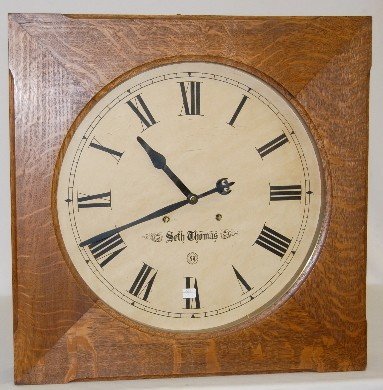 Seth Thomas Oak 24″ Square Gallery Clock