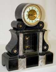 French Marble and Slate Mantel Clock