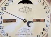 Ithaca Walnut Double Dial Calendar Clock