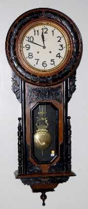 Japanese Carved Wood Hanging Clock