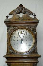 Seth Thomas Oak Carved Hall Clock No. 21