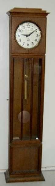 A.E.G. Oak German 1 Weight Tall Case Clock