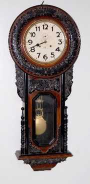 Japanese Carved Wall Regulator Clock