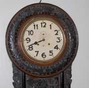 Japanese Carved Wall Regulator Clock