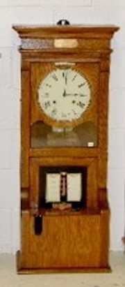 Time Recording Clock, Oak