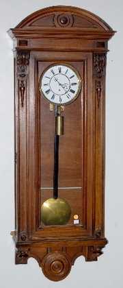 Mahogany 1 Wt. Carved Vienna Regulator Clock