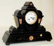 Time & Strike Slate & Marble Mantel Clock
