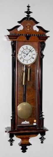 2 Wt. Ebonized Carved Vienna Regulator Clock