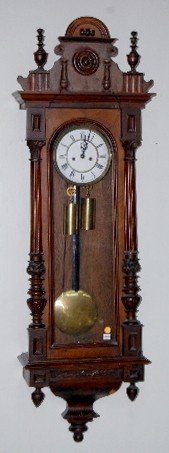 2 Weight Antique Carved Vienna Regulator Clock