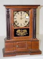 Atkins Walnut & Ebonized Shelf Clock