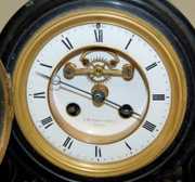 French Enoch Freres Slate Scroll Mantel Clock