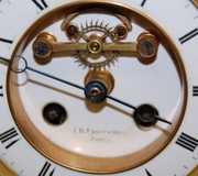 French Enoch Freres Slate Scroll Mantel Clock