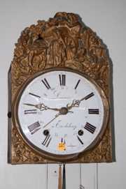 French Mobier Wall Clock with Lyre Pendulum