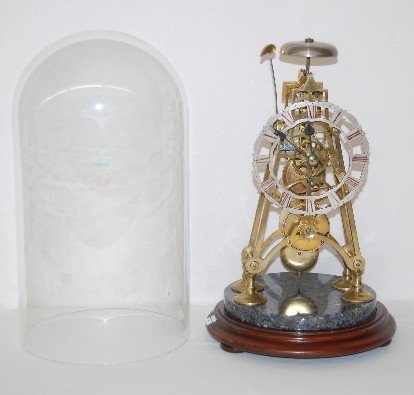 Bell Striking Fusee Skeleton Clock with Dome
