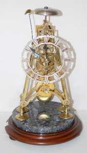 Bell Striking Fusee Skeleton Clock with Dome