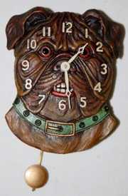 Bulldog Head Pendulette Wall Clock