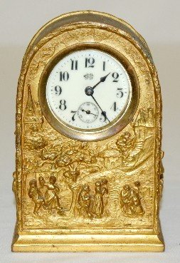 Jennings Bros. Drinking Scene Metal Novelty Clock