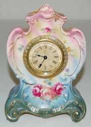 Ansonia Royal Bonn “Agate” Miniature China Clock