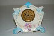 2 Ansonia Royal Bonn Miniature China Clocks