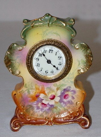 Ansonia Royal Bonn “Anchor” Miniature China Clock