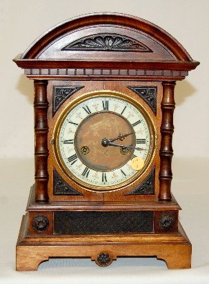 German H.A.C. Wood Cabinet Clock