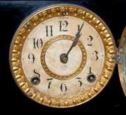 Ansonia “Cambridge” Enameled Iron Mantel Clock