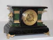 Enameled Wood Mantel Clock