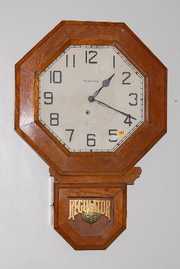 Ingraham Oak “Bedford” Octagon Drop Clock